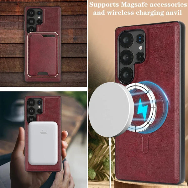 2 IN 1 Magnetic Leather Case for Samsung Galaxy A16 A15 A14 A56 A55 A54 A53 A52 A36 A35 A34 4G 5G Cards Slot Bag Phone Cover
