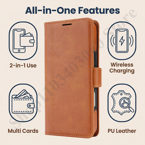 2 In 1 Leather Flip Case For Google Pixel 9 9pro 9A 10 10pro Pro XL 10A Cash Card Slots Holder Wireless Charging Phone Cover