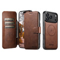 SUTENI Faux Leather Wireless Charging Card Holder Stand Wallet Magnetic Flip Cover Phone Case For iPhone 17 Pro Max 16 Plus 15