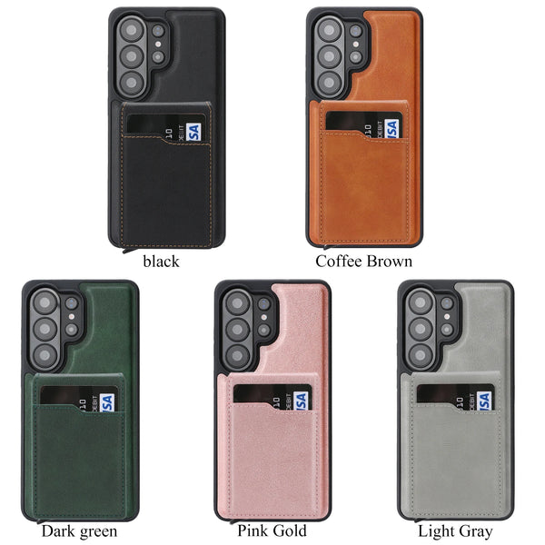 2 in 1 Card Box Leather Case For Samsung Galaxy S26 S25 Ultra S24 Plus S23 S26U S25U S24U Magnetic Cards Holder Phone Cover