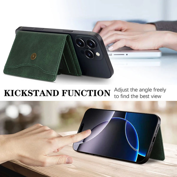 Cards Holder For iphone 16 15 14 13 12 11 Samsung Oppo Xiaomi Google Phone Strong Magnetic Wallet Card Slots for All Smartphones