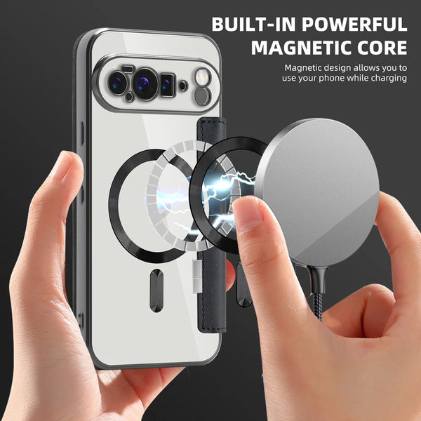 Wireless Charging Flip Leather Case for Google Pixel 7A 8A 9 10 Pro 9A XL Pixel10 Magnetic Card Slots Cards Holder Phone Cover