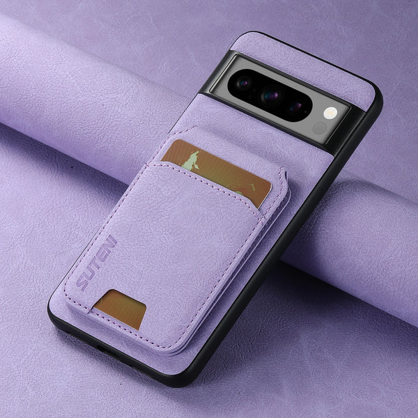 SUTENI Luxury Faux Leather Stand Card Holder Phone Case Frosted Feel For Google Pixel 9XL 8Pro 7A 6