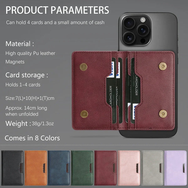 Magnetic Cards Slots Holder For iphone 16 15 14 13 12 11 Samsung Oppo Xiaomi Oneplus Google Phone Cards Bag for All Smartphones