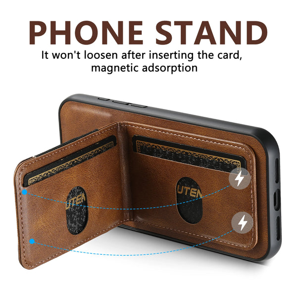 SUTENI Card Holder Phone Case Luxury Faux Leather Stand For iPhone 17 Pro Max 16 Plus 15 14 13 12