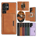 2 In 1 Magnetic Phone Cover for Samsung S25 S24 Ultra Edge Plug S23 + S25Ultra S25U S23U 5G Kickstand Cards Bag Slots Phone Case