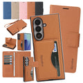 2 in 1 Leather Wallet Case for Samsung Galaxy Z Fold 7 6 5 4 3 Fold7 Fold6 Fold5 Cash Card Slots Phone Cover WIth Hand Strap