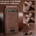 SUTENI Luxury Faux Leather Mobile Phone Wallet Magnet Flip Pocket Card Storage Bag Wallet