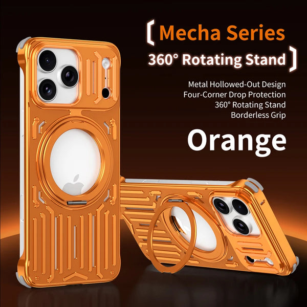 Heat Dissipation Rotating Stand for Magsafe Phone Case for IPhone 17AIR Pro Max 16 15 Pro Metal Mechanical Arm Hollow Out Funda