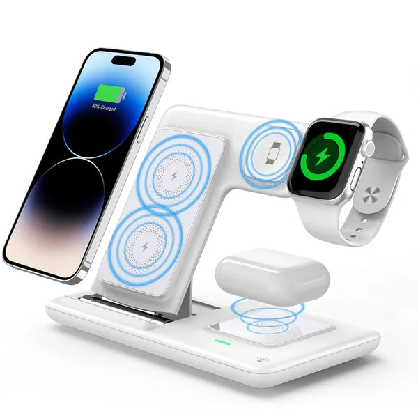 30W Fast Wireless Charger Stand Pad Foldable Fast Charging Station Dock for iPhone 17 16 15 14 13 12 Pro Max Apple Watch Airpods