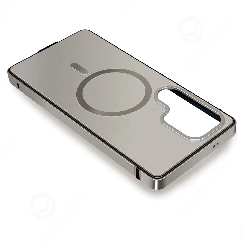 Magnetic Aluminum Metal Frame Case For Samsung Galaxy S25 S26 Ultra S26ultra 5G Hybrid Bumper Alloy Protective Cover For Magsafe