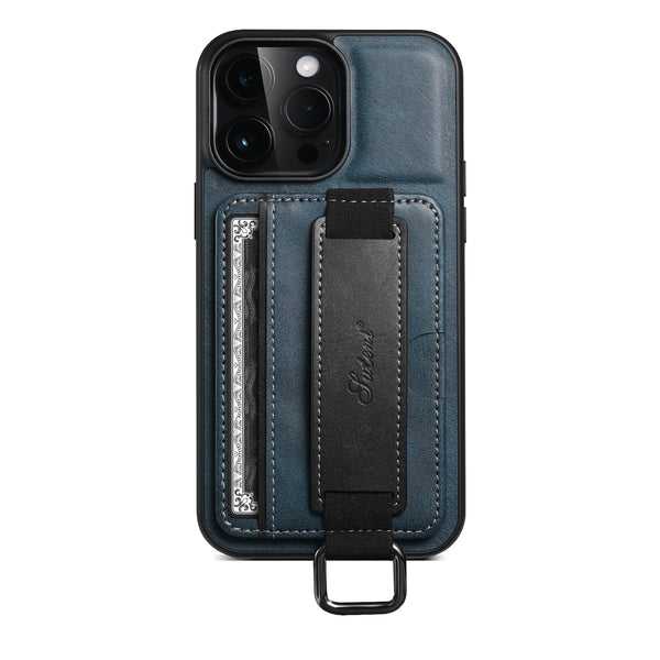 SUTENI Wrist strap Leather Wallet Phone Case For iPhone 16 Pro Max 15 Plus 14 13 Mini 12 Pro 11 X XS XR Card Slot Holder Cover