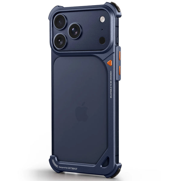 Oatsbasf Metal Frameless Phone Case for iPhone 17 Pro Max 9 Shape Phone Cover Slim Bumper Bare Phone Feel Shell for iPone 17 Pro