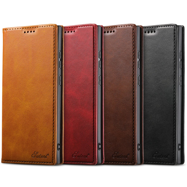 SUTENI Faux Leather Card Holder Stand Wallet Magnet Flip Cover Phone Case For Samsung S26 Ultra S25 Plus S24 S23 S22 Note20