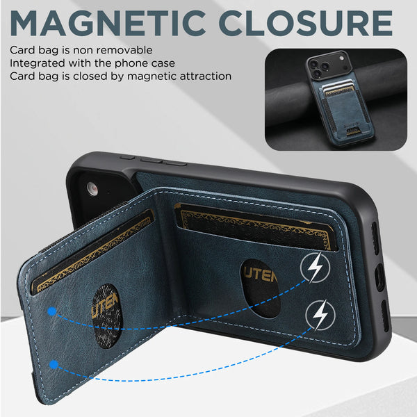 SUTENI Leather Luxury Wallet Kickstand Card Holder Protective Cover For iPhone 17 16 15 14 13 12 11 Pro Plus X Xs XR Max Case