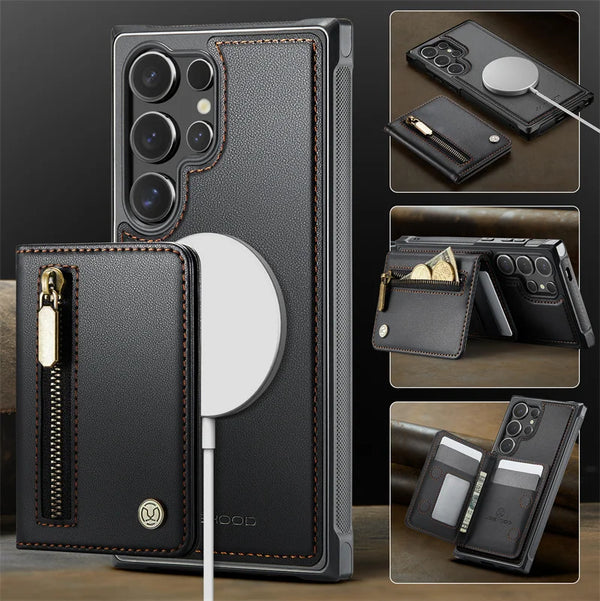 Magnetic Flip Leather Phone Case for Samsung Galaxy S26 Ultra S25 FE S24 Plus S23 S22 S21 5G Wireless Charging Wallet Card Cover