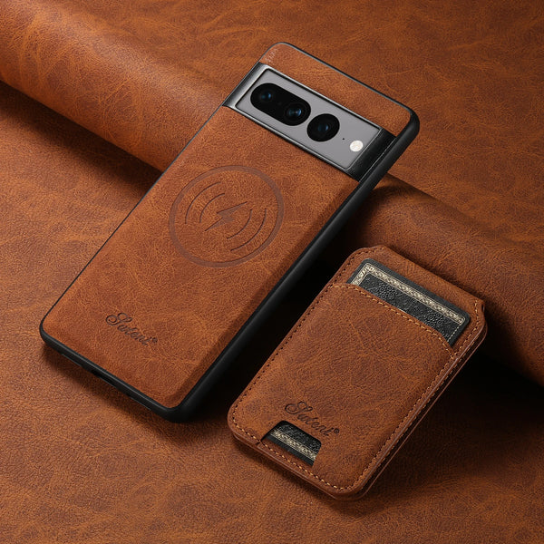 SUTENI Wireless Charging Phone Case Magnet Card Holder Stand Faux Leather For Google Pixel 9XL 8Pro 7A 6