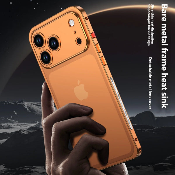 Luxury Metal Alloy Lens Protect Frame Phone Case For iPhone 17 Air 16 15 14 13 12 Pro Max Plus Silicone Lining Shockproof Bumper