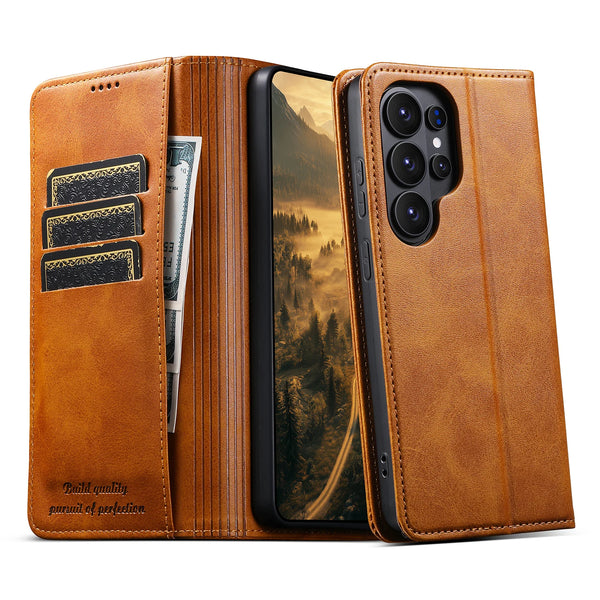 SUTENI Faux Leather Card Holder Stand Wallet Magnet Flip Cover Phone Case For Samsung Galaxy S26 Ultra S25 Plus S24 S23+