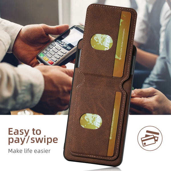 SUTENI Luxury Faux Leather Stand Card Holder Phone Case Frosted Feel For Google Pixel 9XL 8Pro 7A 6