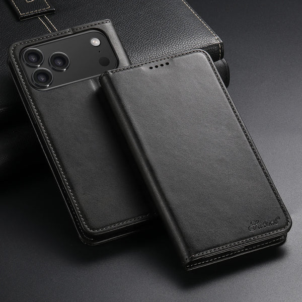SUTENI For iPhone 17 Pro Max 16 Plus 15 Pro 14 13 12 Phone Case Faux Leather Card Holder Stand Wallet Magnet Flip Cover