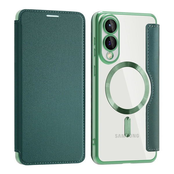Flip Case for Samsung Galaxy S25 Ultra Edge S24 Plus Fe S23 S22 Magnetic Wireless Charging Card Slots Card Holder Phone Cover