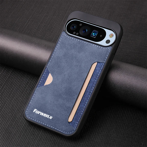 Cards Slot Leather Case For Google Pixel 9 9A 9Pro 9ProXL 10 10Pro 10ProXL Pro XL Shockproof Card Holder Phone Back Cover