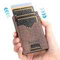 SUTENI For Men Wallet Card Slot  Faux Leather Wallet Card Box Pressing The Button Automatically Ejects The Card