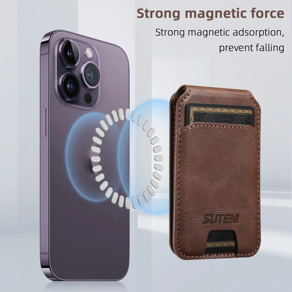 SUTENI Luxury Faux Leather Mobile Phone Wallet Magnet Flip Pocket Card Storage Bag Wallet