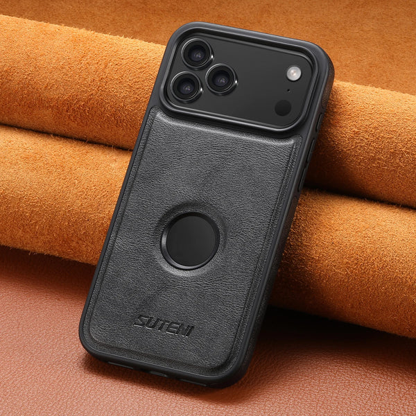 SUTENI Wireless Charging Luxury Faux Leather Magnet Phone Case For iPhone 17 Pro Max 16 Plus 15 14 13 12