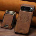 SUTENI Faux Leather Phone Case Wireless Charging Magnet Card Holder Stand For Google Pixel 10 Pro XL 9 8A 7 6