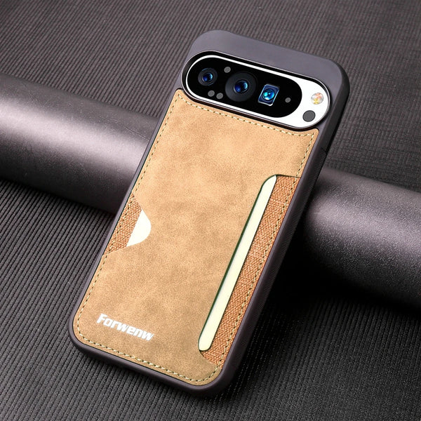 Cards Slot Leather Case For Google Pixel 9 9A 9Pro 9ProXL 10 10Pro 10ProXL Pro XL Shockproof Card Holder Phone Back Cover