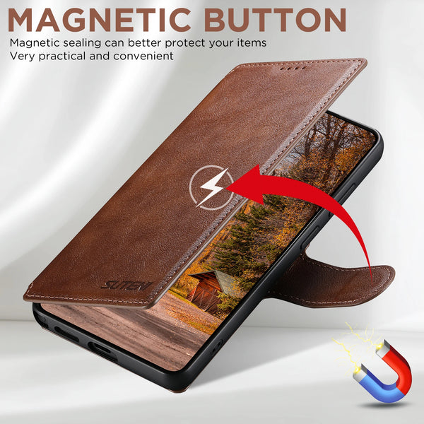 Faux Leather Wireless Charging Card Holder Stand Wallet Magnetic Flip Cover Phone Case For Samsung Galaxy S26 Ultra S25 S24 S23