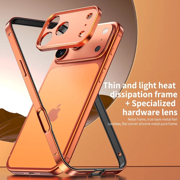 Aluminum Alloy Phone Frame Case For iPhone 17 Air 16 15 14 13 Pro Max Plus Metal Camera Lens Protect Silicone Shockproof Bumper