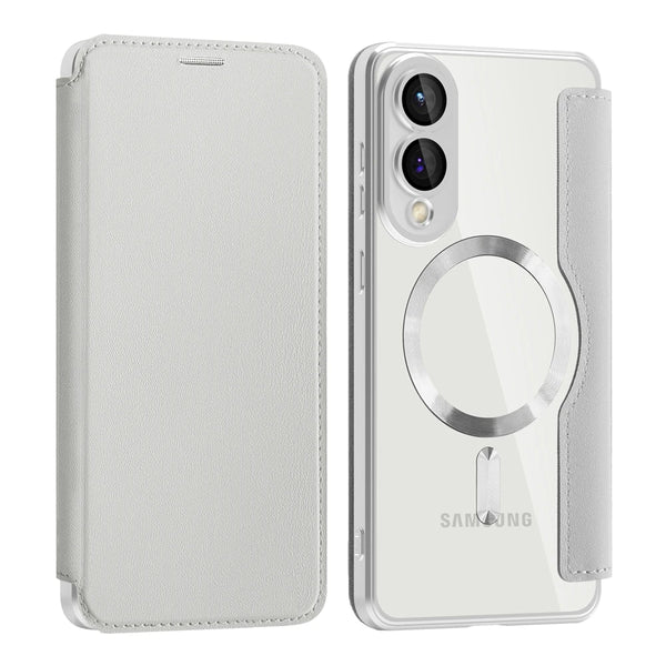 Flip Case for Samsung Galaxy S25 Ultra Edge S24 Plus Fe S23 S22 Magnetic Wireless Charging Card Slots Card Holder Phone Cover