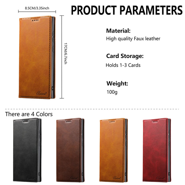 SUTENI Faux Leather Card Holder Stand Wallet Magnet Flip Cover Phone Case For Samsung S26 Ultra S25 Plus S24 S23 S22 Note20