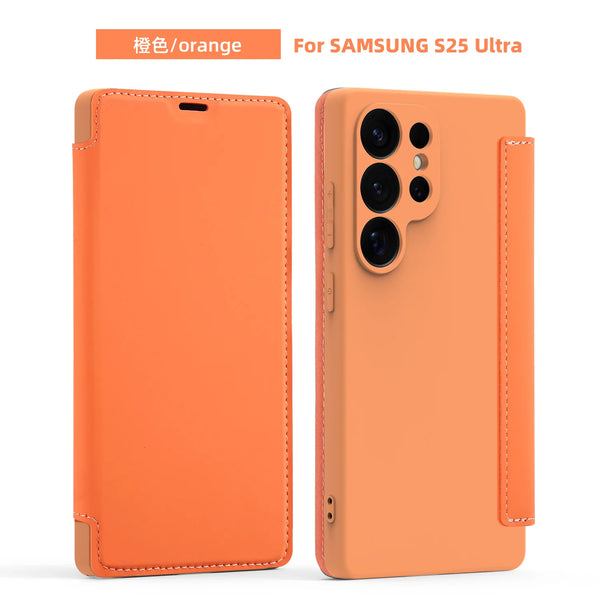Soft Silicone Flip Case for Samsung Galaxy S25 Ultra S24 Plus S23 S22 S25U S24U S23U Cards Holder Card Slots Phone Case