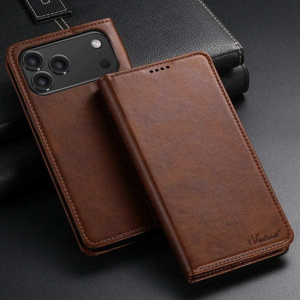 SUTENI For iPhone 17 Pro Max 16 Plus 15 Pro 14 13 12 Phone Case Faux Leather Card Holder Stand Wallet Magnet Flip Cover