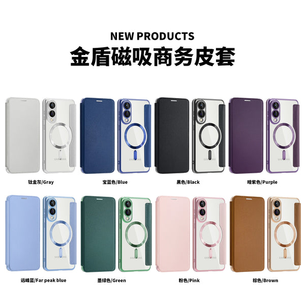 Flip Case for Samsung Galaxy S25 Ultra Edge S24 Plus Fe S23 S22 Magnetic Wireless Charging Card Slots Card Holder Phone Cover
