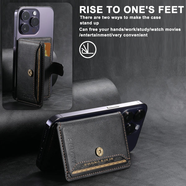 SUTENI Magnetic phone case Card holder Wallet Luxury PU leather black/brown/blue/purple