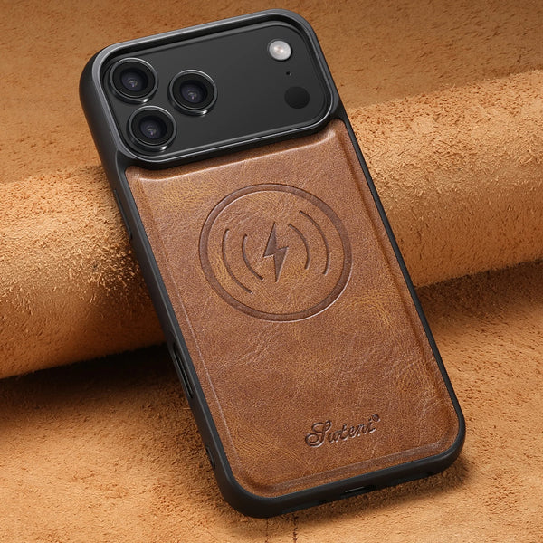 SUTENI Luxury Faux Leather Oil Wax Phone Case For iPhone 17 Pro Max 16 Plus 15 14 13 12