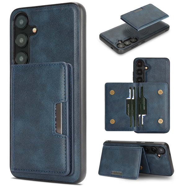 2 in 1 Leather Case For Samsung Galaxy A14 A15 A16 A17 A26 A34 A35 A36 A52 A53 A54 A55 4G 5G Magnetic Card Slots Phone Cover