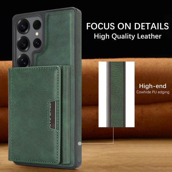 2 in 1 Magnetic Leather Case for Samsung Galaxy S25 Ultra S24 Plus S23 + S25U Wireless Charging 7 Card Slots Holder Phone Cover