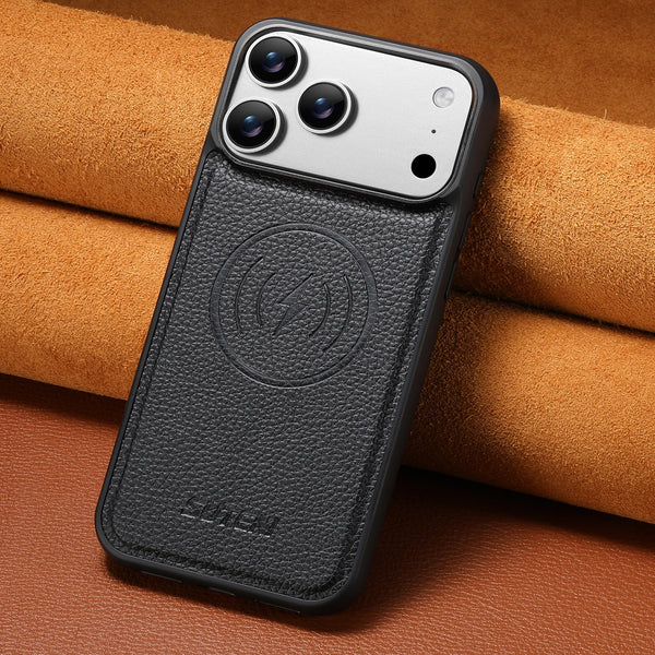 SUTENI Frosted Feel Faux Leather Magnet Wireless Charging Phone Case For iPhone 17 Pro Max 16 15 14 13