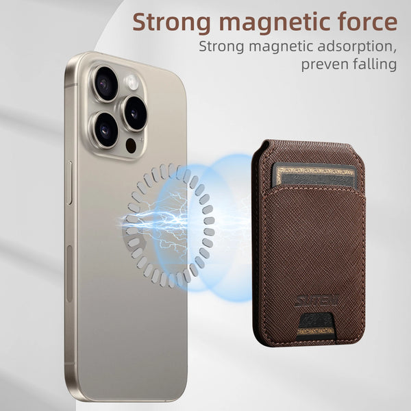 SUTENI Magnetic Card Holder Wallet Stand for Mobile Phone for iPhone for Samsung Galaxy for Google