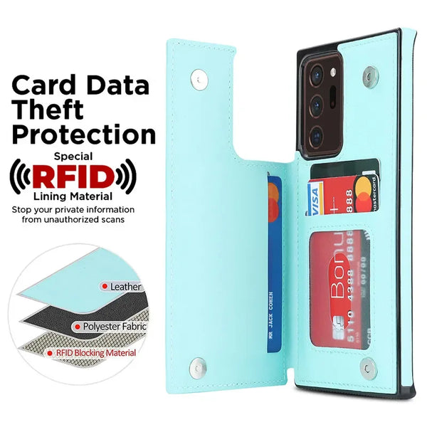 Magnetic Flip Leather Case for Samsung Galaxy S26 Ultra S25 FE S24 Plus S23 S22 S21 A16 A36 A56 Double Button Wallet Cards Cover