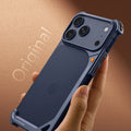 Oatsbasf Metal Frameless Phone Case for iPhone 17 Pro Max 9 Shape Phone Cover Slim Bumper Bare Phone Feel Shell for iPone 17 Pro