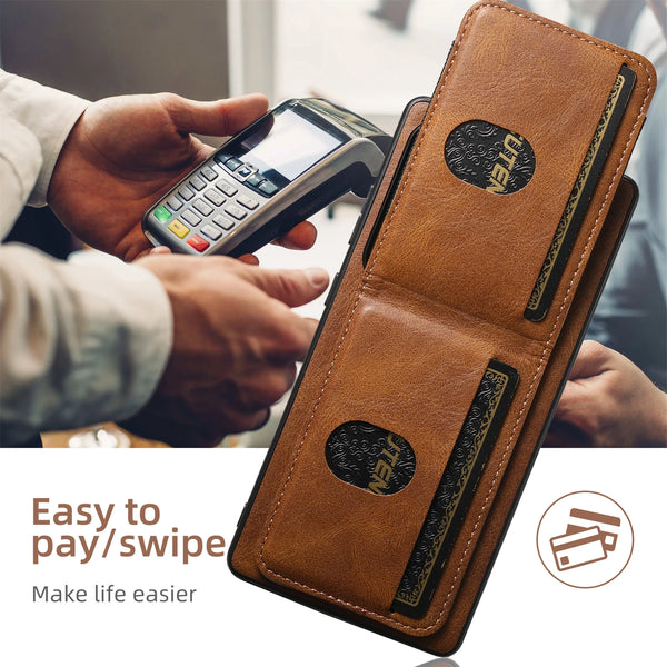 SUTENI Card Holder Phone Case Luxury Faux Leather Stand For Samsung Galaxy S26 Ultra S25 Plus S24 S23
