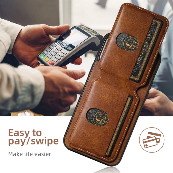 SUTENI Card Holder Leather Magnetic Pocket Cover Wallet Phone Case For iPhone X XS XR 11 12 13 14 15 Plus 16 17 Pro Max