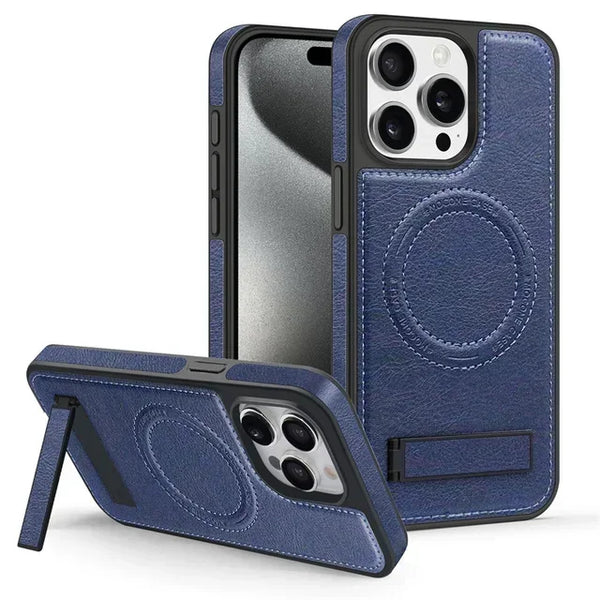 Leather Case for IPhone 16 Promax 15 Pro Max 14 Plus 13 12 iphone16 Magnetic Magsafe Wireless Charging Shockproof phone Cover